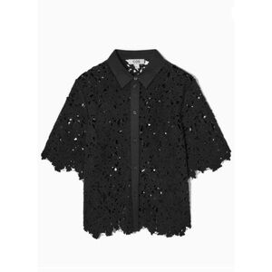 COS Black Floral Lace Shirt